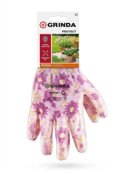 GRINDA PROTECT, M (8), садовые перчатки с прозрачным нитриловым покрытием, зелёные, 13 класс (11295-M) zb  11295-m