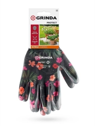 GRINDA PROTECT, M (8), садовые перчатки с прозрачным нитриловым покрытием, чёрные, 13 класс (11296-M) zb  11296-m