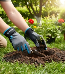 GRINDA FLORA, M (8), садовые перчатки из искусственной кожи с усиленным наладонником и кончиками пальцев, противоскользящие, PRO Line (1138-M) zb  1138-m