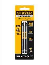 STAYER HERCULES, PZ2, 100 мм, 2 шт, торсионные биты (26233-2-100-2) zb  26233-2-100-2