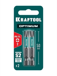 KRAFTOOL OPTIMUM PH/FL 2, 50 мм, 2 шт, биты (261221-2-50-2) zb  261221-2-50-2