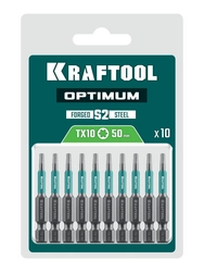 KRAFTOOL OPTIMUM TX 10, 50 мм, 10 шт, биты (26126-10-50-10) zb  26126-10-50-10
