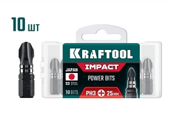 KRAFTOOL Impact PH 3, 25 мм, 10 шт, ударные биты (26191-3-25-S10) zb  26191-3-25-s10