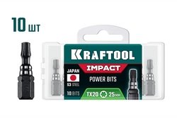 KRAFTOOL Impact TX 20, 25 мм, 10 шт, ударные биты (26195-20-25-S10) zb  26195-20-25-s10