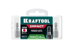 KRAFTOOL Impact TX 20, 25 мм, 10 шт, ударные биты (26195-20-25-S10) zb  26195-20-25-s10