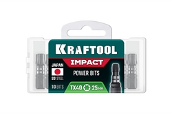 KRAFTOOL Impact TX 40, 25 мм, 10 шт, ударные биты (26195-40-25-S10) zb  26195-40-25-s10
