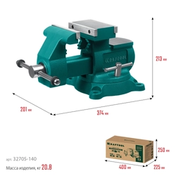 KRAFTOOL Reversible 140 мм, расход 273 мм, Слесарные тиски (32705-140) zb  32705-140