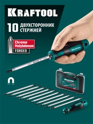 KRAFTOOL Double 20, 20 шт, набор: отвертка с переставными стержнями (25817) zb  25817