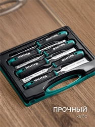 KRAFTOOL GRAND-6 набор стамесок-долот с двухкомпонентной рукояткой, 6 шт zb  1818-h6
