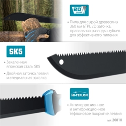Мачете GRINDA PRO-Line FM 450, 450/650 мм zb  20810