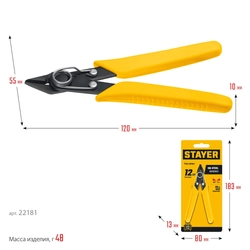 STAYER PRO Slim 125 мм, Мини бокорезы (22181) zb  22181