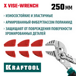KRAFTOOL Vise-Wrench сменные защитные накладки на губки, для клещей 250 мм, набор из 3-х пар (22067-S3) zb  22067-s3