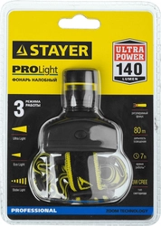 STAYER PROLight, 3 Вт, 3 AAA, налобный фонарь, Professional (56566) zb  56566