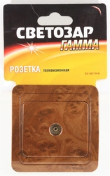 СВЕТОЗАР Гамма, телевизионная, цвет орех, электрическая розетка (SV-54115-N) zb  sv-54115-n