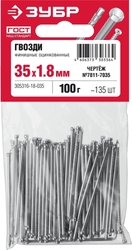 ЗУБР  35 x 1.8 мм, цинк, 100 г, финишные гвозди (305316-18-035) 305316-18-035