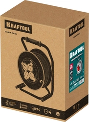 KRAFTOOL КГ 3х2.5 50м 4000Вт IP44, HEAVY DUTYСиловой удлинитель на стальной катушке (55086-50) zb  55086-50_z01