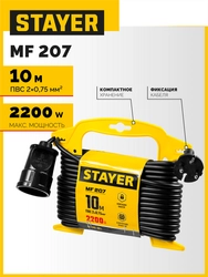 Удлинитель на рамке ″MF 207″, 10 м, 2200 Вт, 1 гнездо, ПВС 2х0,75 мм2, STAYER zb  55014-10_z01