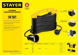 Удлинитель на рамке ″MF 207″, 10 м, 2200 Вт, 1 гнездо, ПВС 2х0,75 мм2, STAYER zb  55014-10_z01