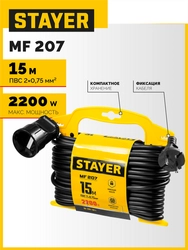 Удлинитель на рамке ″MF 207″, 15 м, 2200 Вт, 1 гнездо, ПВС 2х0,75 мм2, STAYER zb  55014-15_z01
