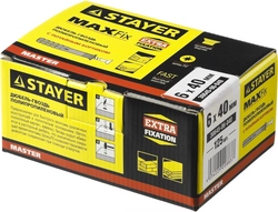 STAYER  6 х 40 мм, потайной бортик, 125 шт, дюбель-гвоздь (30645-06-040) 30645-06-040