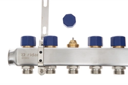 Ридан 088U0982R — Комплект коллекторов SSM-12R set с кронштейнами, ручным воздухоотводчиком, сливным краном и торцевой заглушкой, 12 контуров 088u0982r