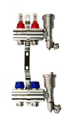 Ридан 088U0722R — Комплект коллекторов FHF-2RF set с расходомерами, кронштейнами и торцевыми секциями с автоматическими воздухоотводчиками, 2 контура 088u0722r