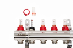 Ридан 088U0726R — Комплект коллекторов FHF-6RF set с расходомерами, кронштейнами и торцевыми секциями с автоматическими воздухоотводчиками, 6 контуров 088u0726r