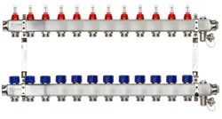 Ридан 088U0962R — Комплект коллекторов SSM-12RF set с расходомерами, кронштейнами, ручным воздухоотводчиком, сливным краном и торцевой заглушкой, 12 контуров 088u0962r