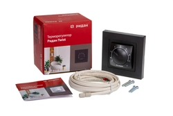 21RT0102R — Ридан Twist (Твист) терморегулятор черный IP 21, размеры 84 x 84 x 53 мм, диапазон регулирования температуры 5...42 °С 21rt0102r
