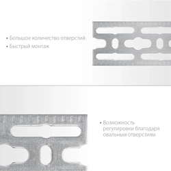 ЗУБР  50 x 2000 x 3 мм, цинк, монтажная шина (310249) 310249