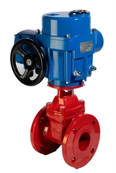 Задвижка чугунная с обрезиненным клином (красная) REON тип RSV61 с электроприводом 220В DN 50 PN16 050rsv61red