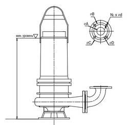 Колено для канализационного насоса DN150 для насоса WQ WL 19089966