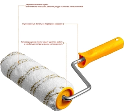STAYER  MICROTEX, 48 х 180 мм, бюгель 8 мм, ворс 9 мм, для агрессивных сред, малярный валик, Professional (0341-18) 0341-18