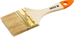 DEXX  75 мм, 3″, натуральная щетина, деревянная ручка, флейцевая, все виды ЛКМ, плоская кисть (0100-075) 0100-075_z02