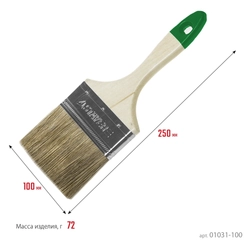 STAYER  LASUR, 100 мм, 4″, смешанная щетина, деревянная ручка, для высокотекучих ЛКМ, плоская кисть (01031-100) 01031-100