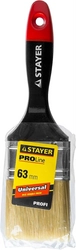 STAYER  Universal, 63 мм, 2.5″, светлая, натуральная щетина, деревянная ручка, все виды ЛКМ, плоская кисть, Professional (0104-063) 0104-063