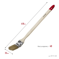 STAYER  UNIVERSAL, 25 мм, 1″, светлая натуральная щетина, деревянная ручка, все виды ЛКМ, радиаторная кисть (0111-25) 0111-25