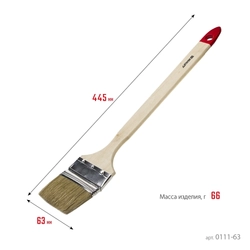 STAYER  UNIVERSAL, 63 мм, 2.5″, светлая натуральная щетина, деревянная ручка, все виды ЛКМ, радиаторная кисть (0111-63) 0111-63