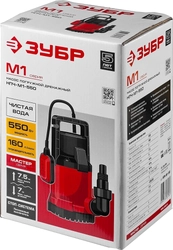 ЗУБР  550 Вт, дренажный насос с минимальным уровнем откачки (НПЧ-М1-550) НПЧ-М1-550