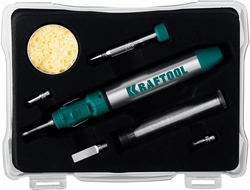 KRAFTOOL  SolderGas, 70 B, 30 - 70 Вт, 1300°С, горелка, фен, набор 8 в 1, газовый паяльник (55504-H8) 55504-H8