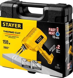 STAYER  Thermo cut, 150 Вт, в наборе: 2 ножа, быстрый рез пенопласта + пластика, прибор для терморезки (45255-H2) 45255-H2