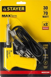 STAYER  MAXTerm, 30 Вт + 70 Вт, 2 в 1, конус, электропаяльник с пистолетной рукояткой (55307-70) 55307-70