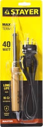 STAYER  MAXTerm, 40 Вт, конус, электропаяльник с деревянной рукояткой (55310-40) 55310-40