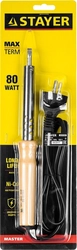 STAYER  MAXTerm, 80 Вт, клин, электропаяльник с деревянной рукояткой (55310-80) 55310-80