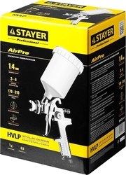 STAYER  AirPro G, HVLP 1.4 мм, пневматический краскопульт с верхним бачком, Professional (06476-1.4) 06476-1.4