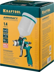 KRAFTOOL  AirKraft, HVLP, 1.4 мм, пневматический краскопульт с верхним бачком (06522-1.4) 06522-1.4