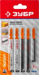 ЗУБР T-хвост., по дереву, 5 шт, набор полотен для лобзика (1595-S5) 1595-S5