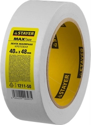 STAYER  MAXTape, 50 мм х 40 м, креповый, малярный скотч (1211-50) 1211-50