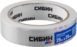СИБИН  25 мм х 25 м, креповый, малярный скотч (12111-25) 12111-25_z01