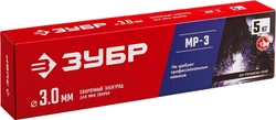 ЗУБР  Д 3.0 х 350 мм, 5 кг в коробке, МР-3 рутиловый, электрод сварочный (40015-3.0) 40015-3.0